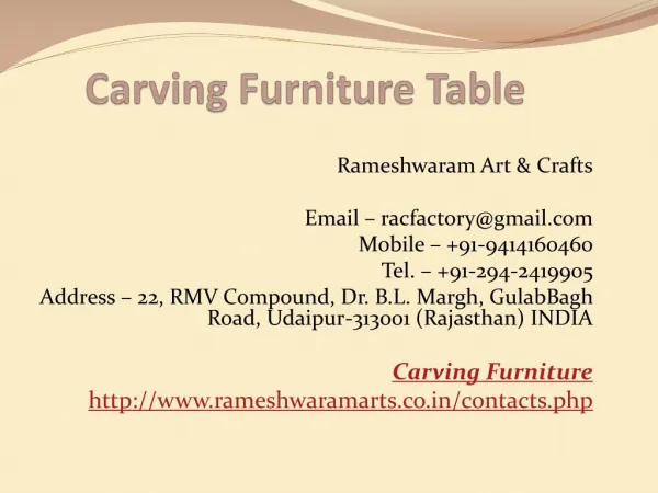 Carving Furniture Table