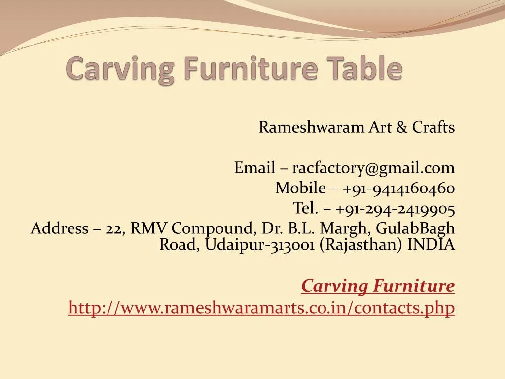 carving furniture table