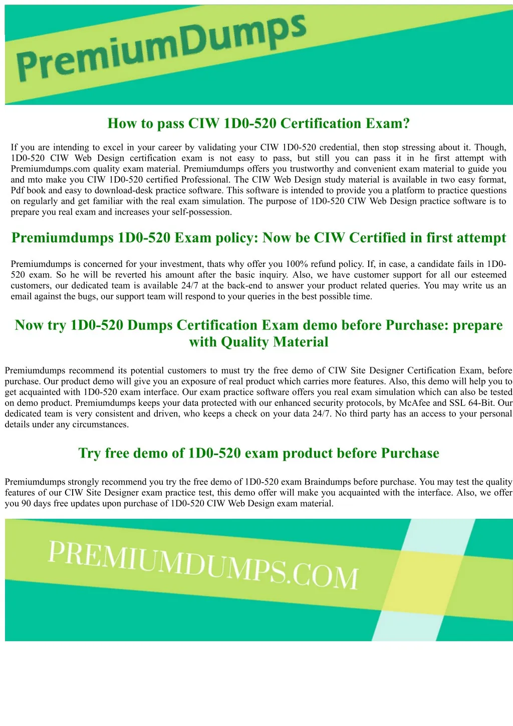 how to pass ciw 1d0 520 certification exam