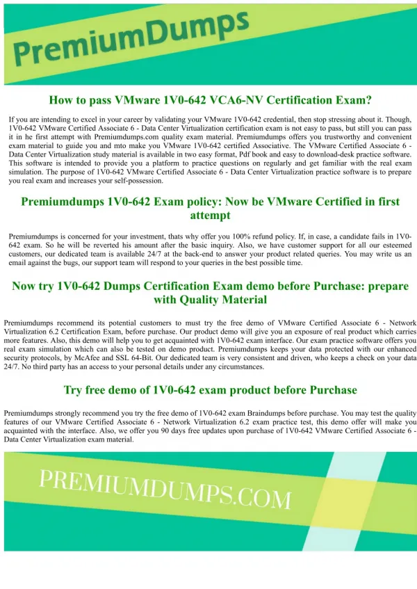 1V0-642 VMware latest 2017 Exam Questions