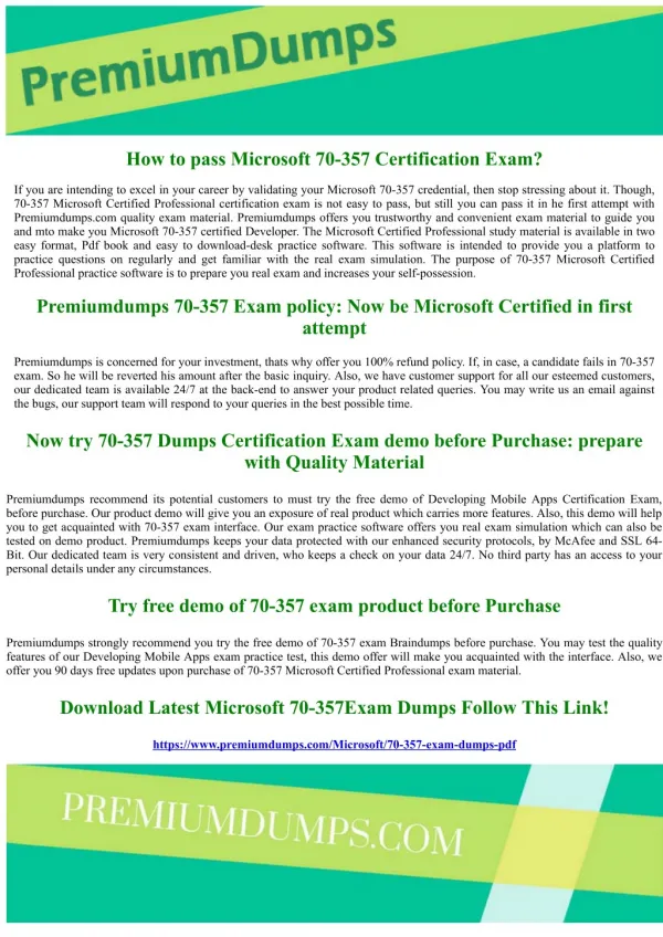 70-357 Microsoft Certified Professional Exam Questions
