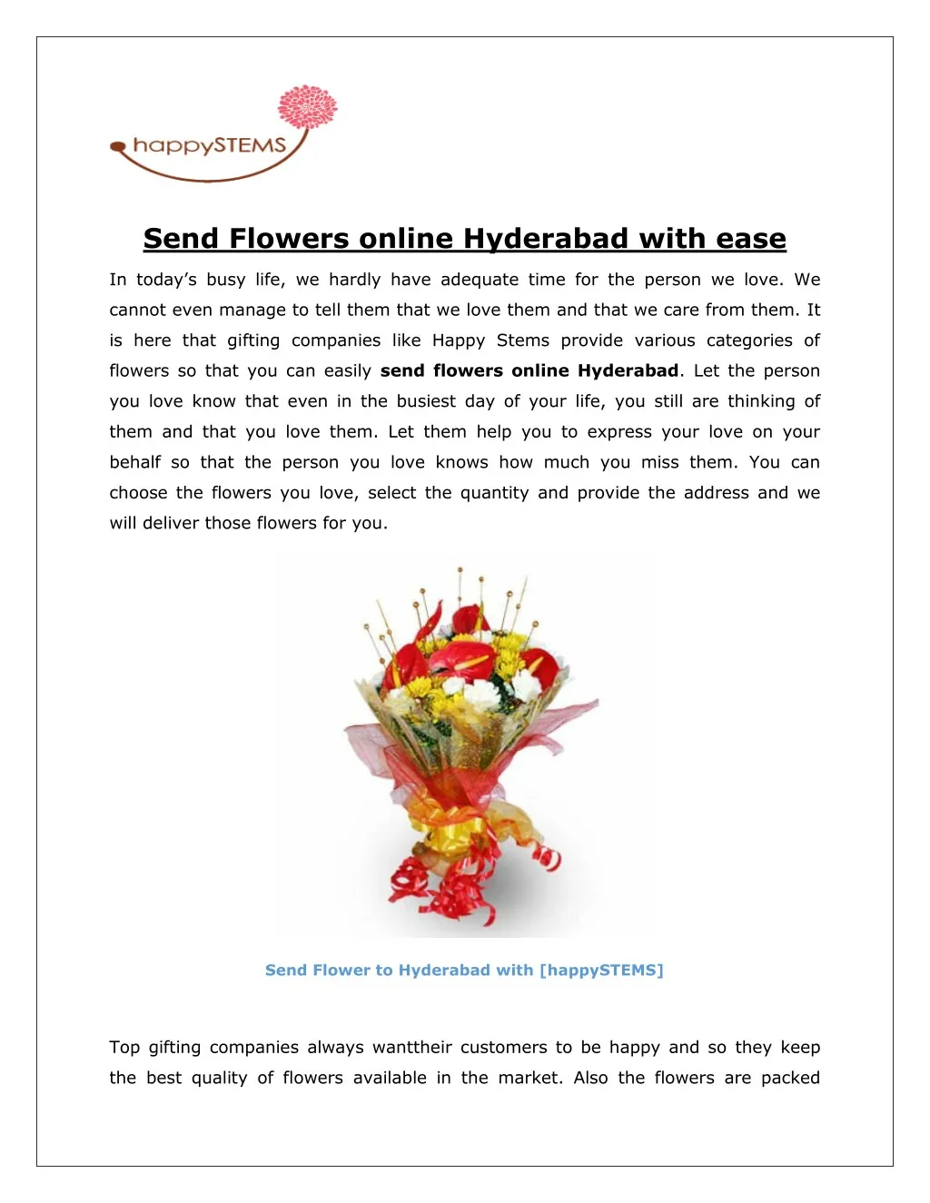 send flowers online hyderabad with ease