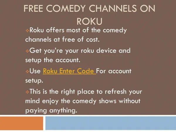 FREE comedy channels on Roku