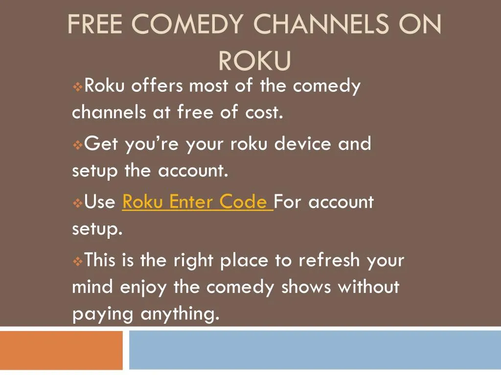free comedy channels on roku