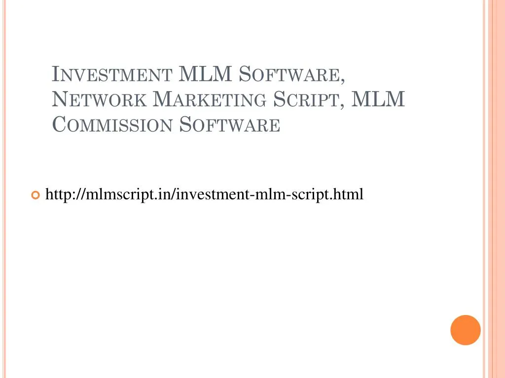 investment mlm software network marketing script mlm commission software