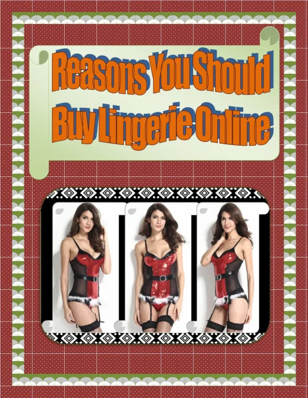 Reasons You Should Buy Lingerie Online