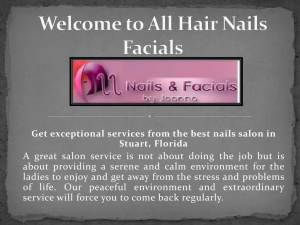Facials Salon Jensen Beach Florida - Hairnailsfacials.com