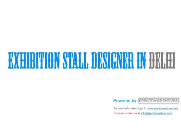 Exhibition Stall Designer in Delhi- Spectra Creatives