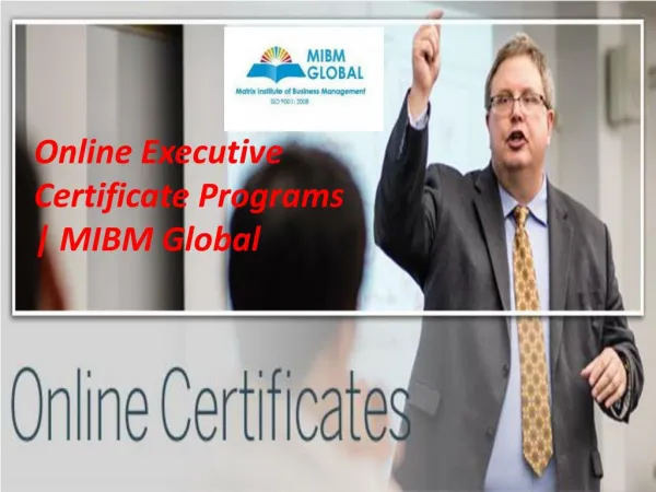 online executive certificate programs mibm global