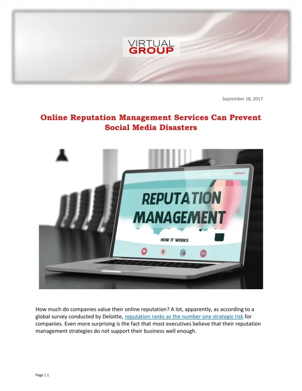 Online Reputation Management Services Can Prevent Social Media Disasters