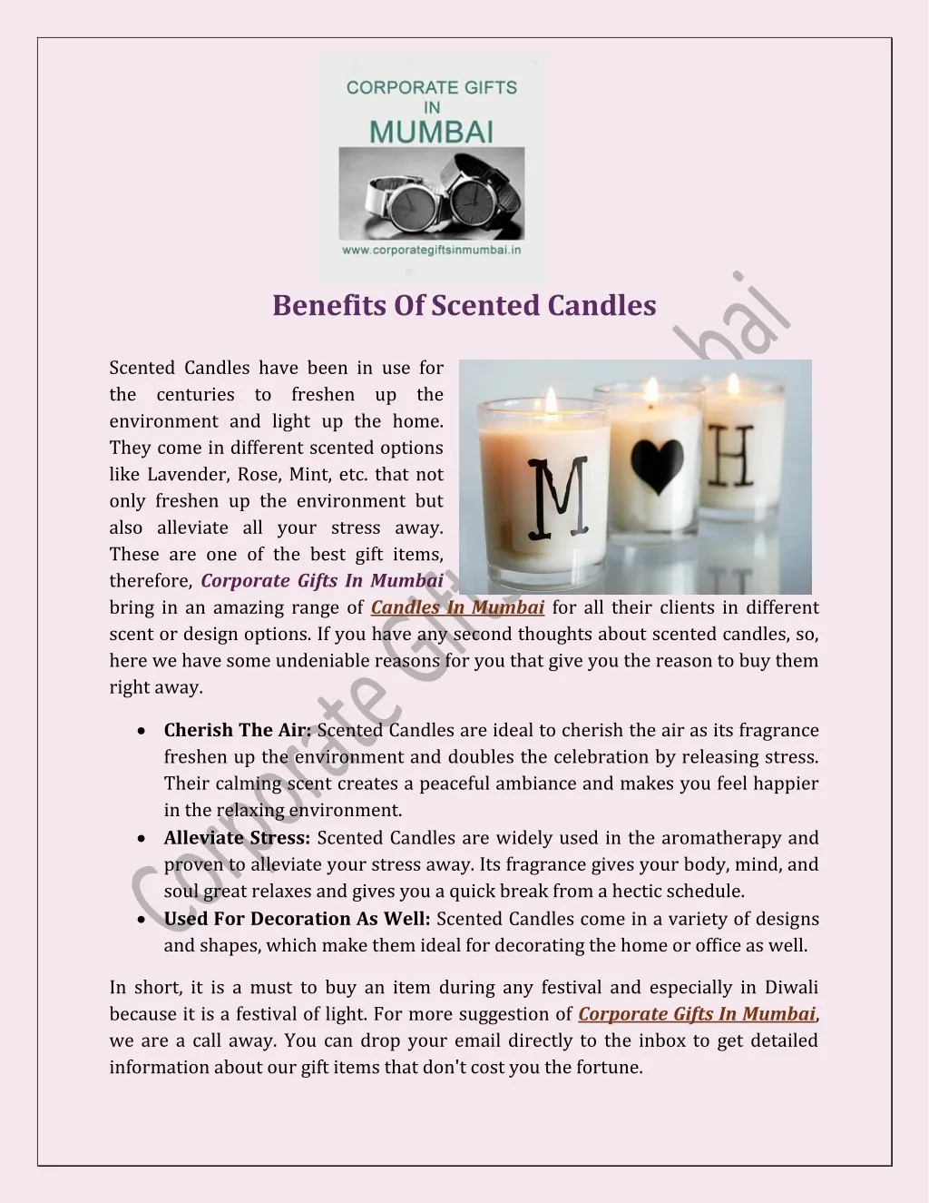 benefits of scented candles