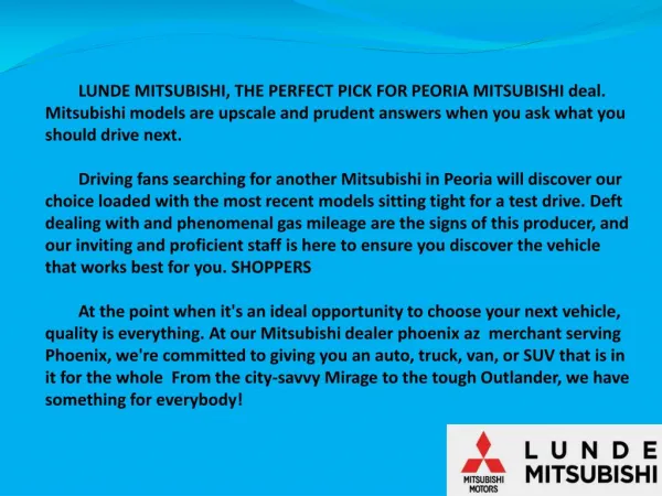 Lunde Mitsubishi | Mitsubishi Dealer Phoenix AZ