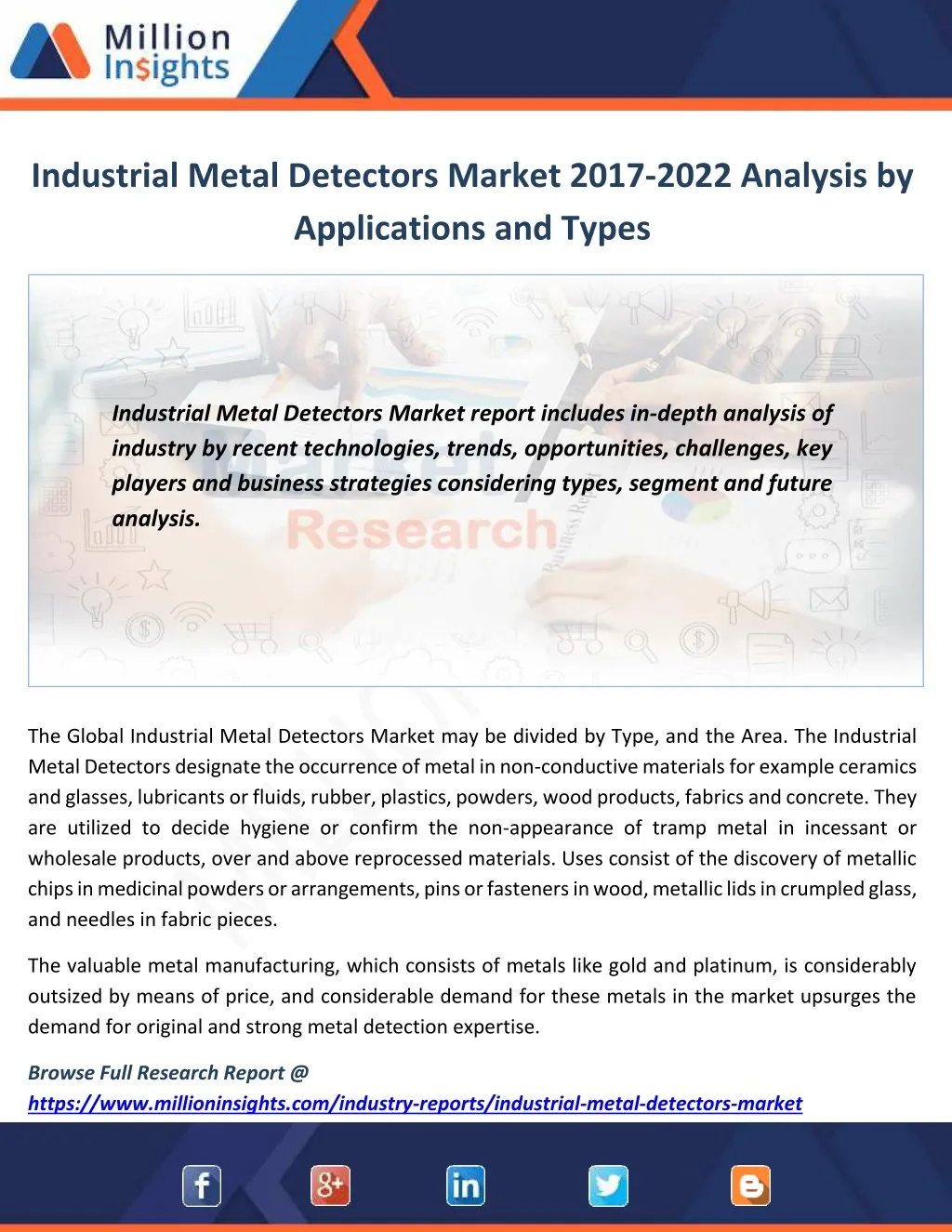 industrial metal detectors market 2017 2022
