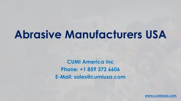 Abrasive Manufacturers USA