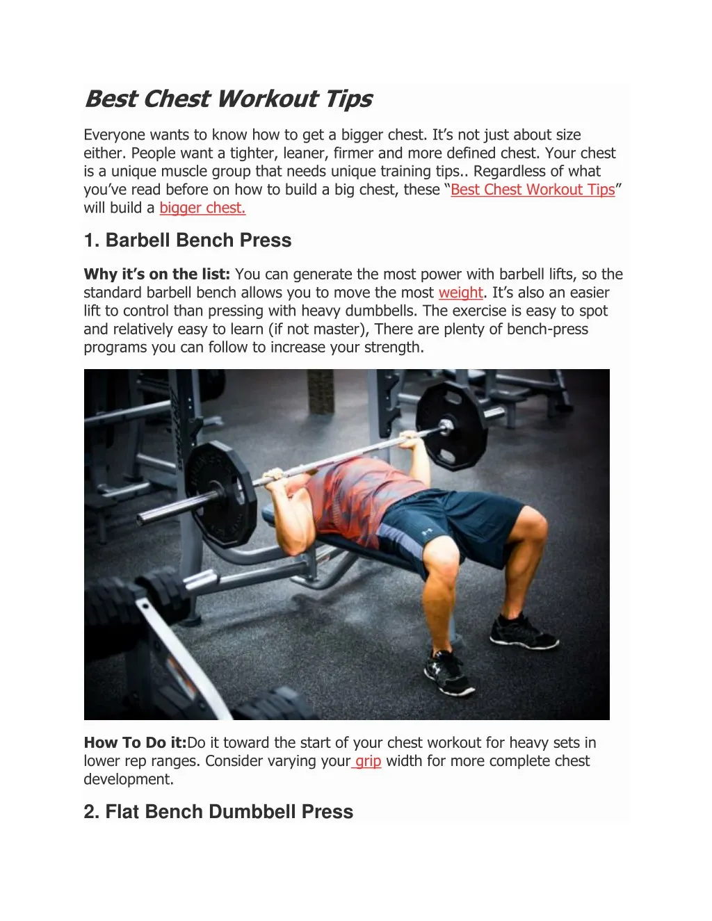 best chest workout tips