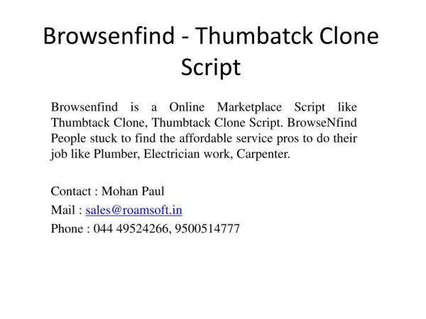 Browsenfind - Thumbtack Clone Script