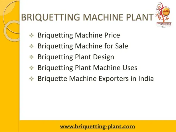 Briquetting Machine plant