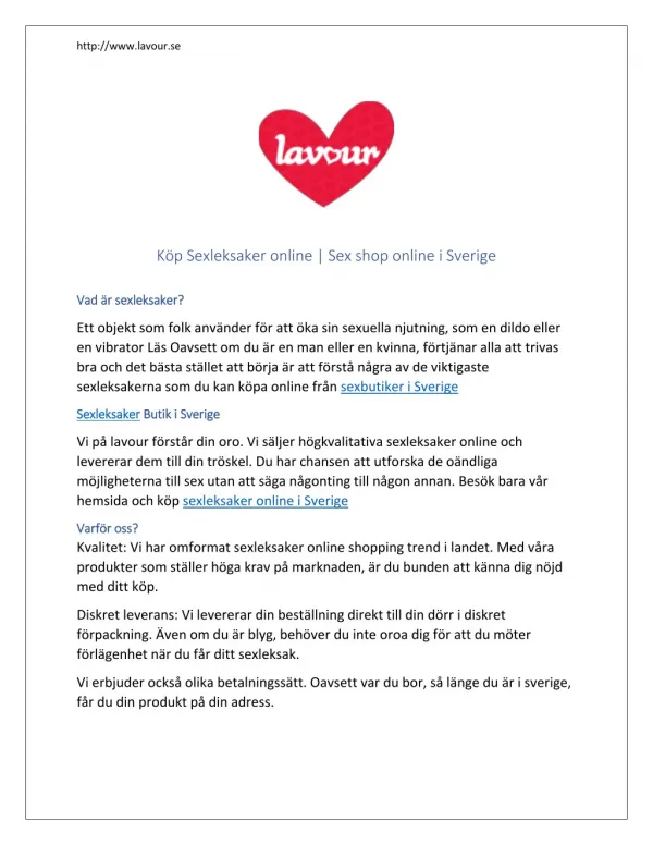 sexleksaker i sverige
