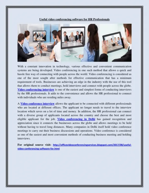 Useful video conferencing software for HR Professionals