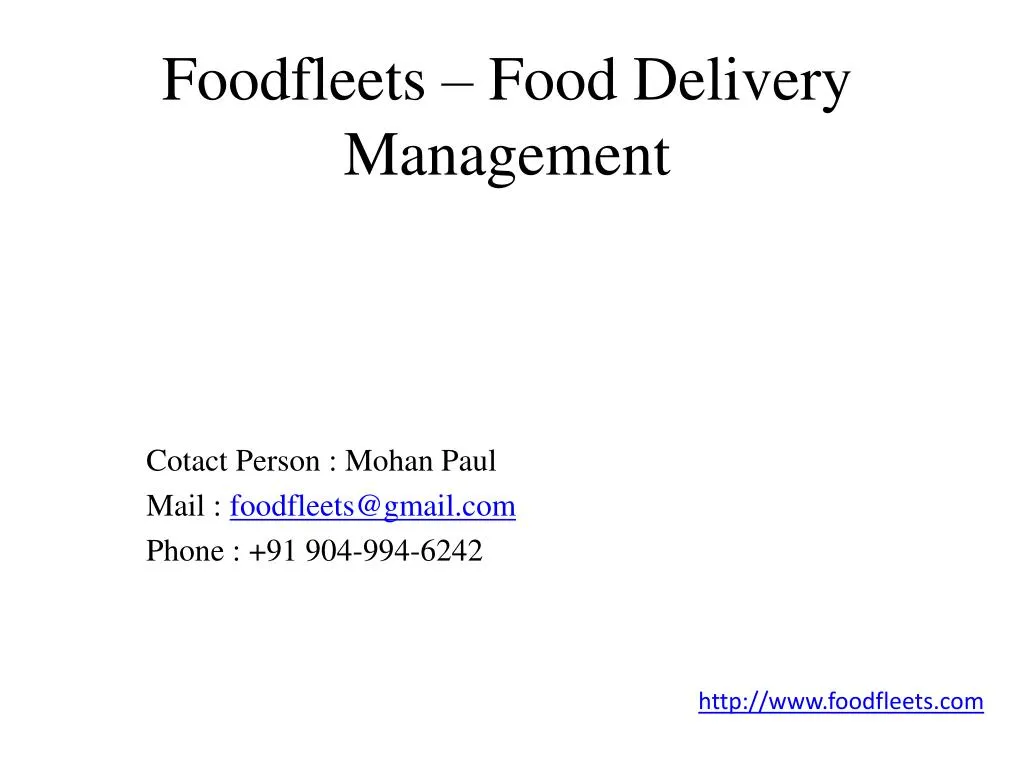 foodfleets food delivery management