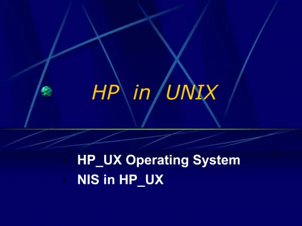 HP in UNIX