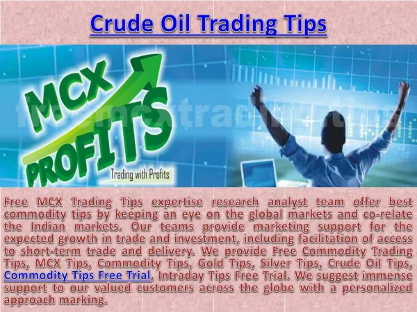 Best Gold Silver Crude Oil Trading Tips in MCX Commodity Market