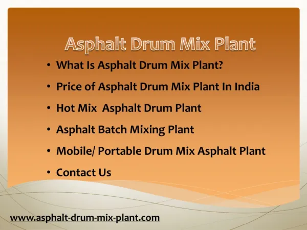 Asphalt Drum Mix Plant Manufacturer