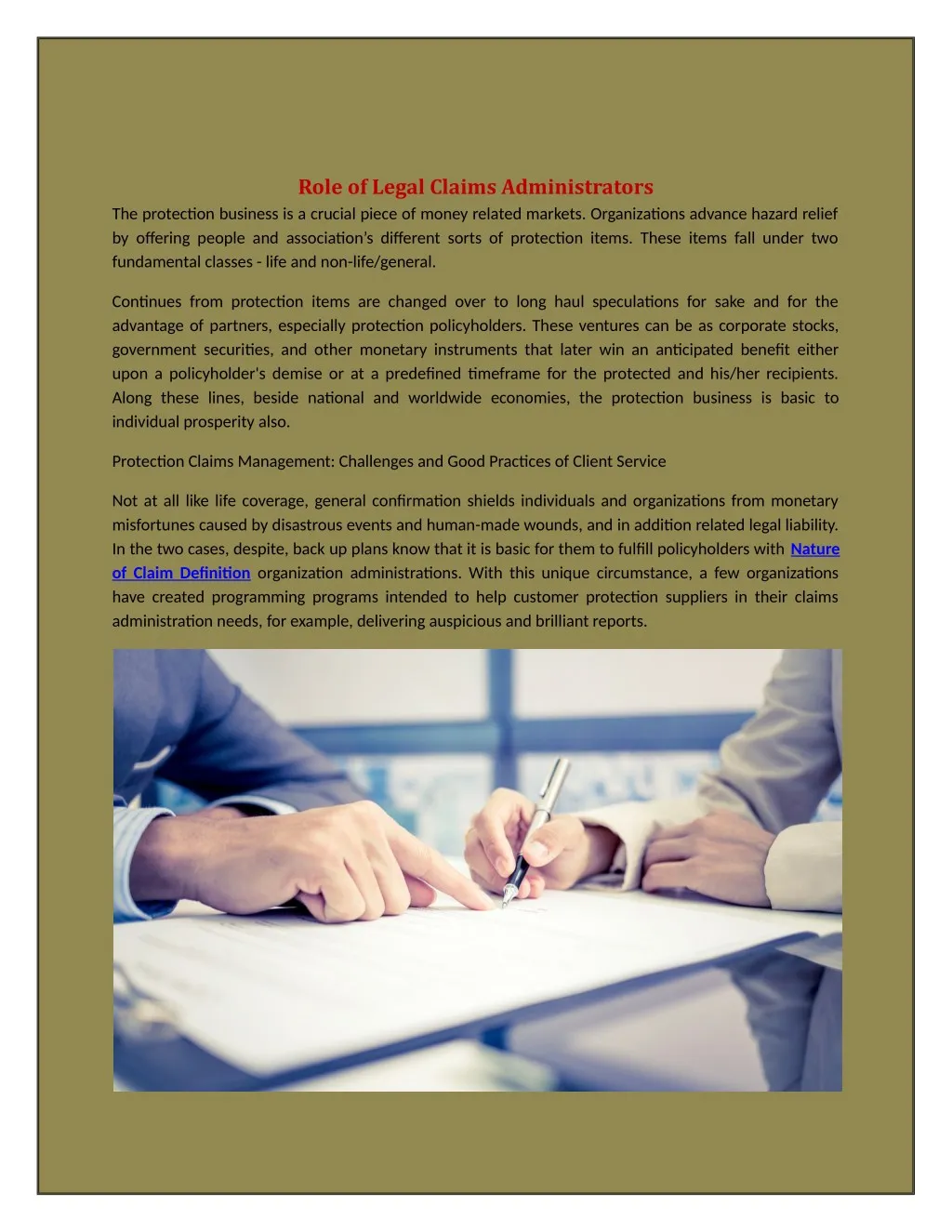 role of legal claims administrators
