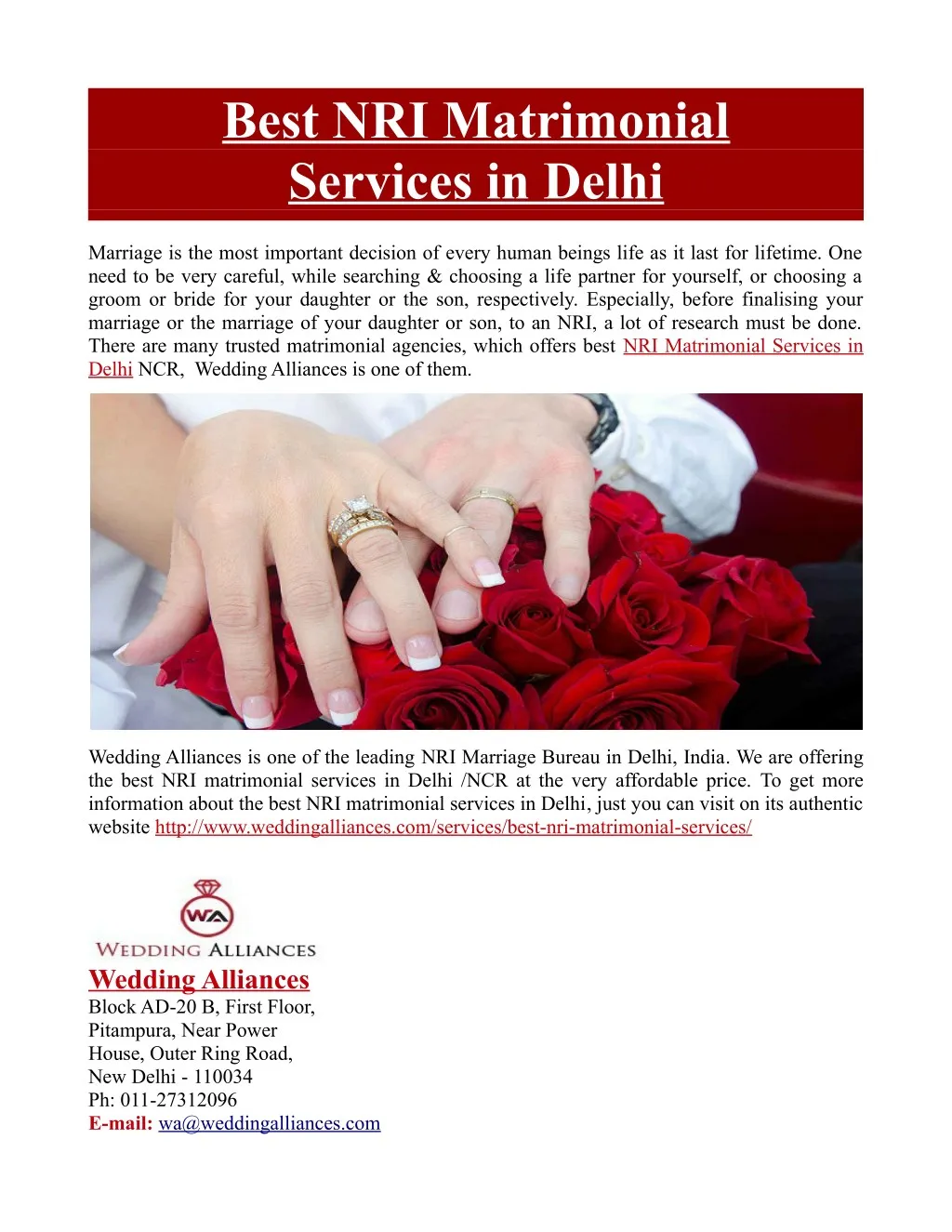 best nri matrimonial services in delhi