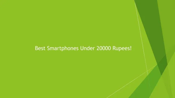 Best Smartphones Under 20000 Rupees