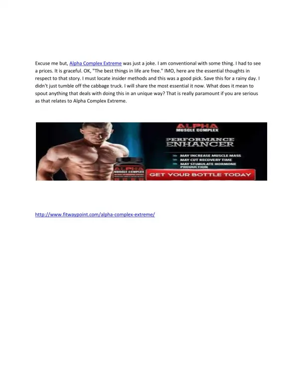 Alpha Complex Extreme - No side effect Ultimate Testoterone Booster