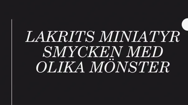 lakrits miniatyr smycken med olika mönster