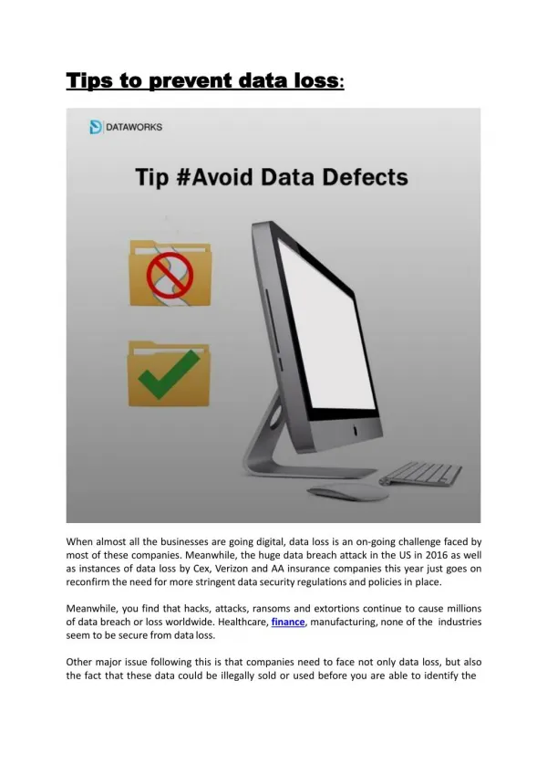 Tips to prevent data loss