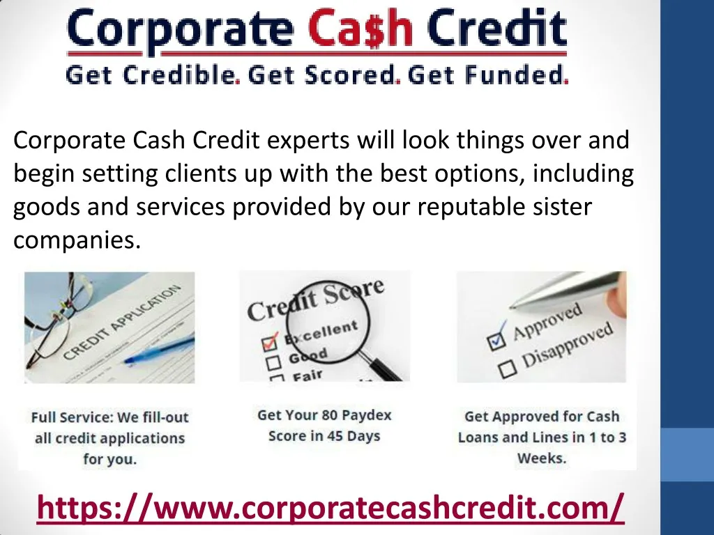 corporate cash credit experts will look things