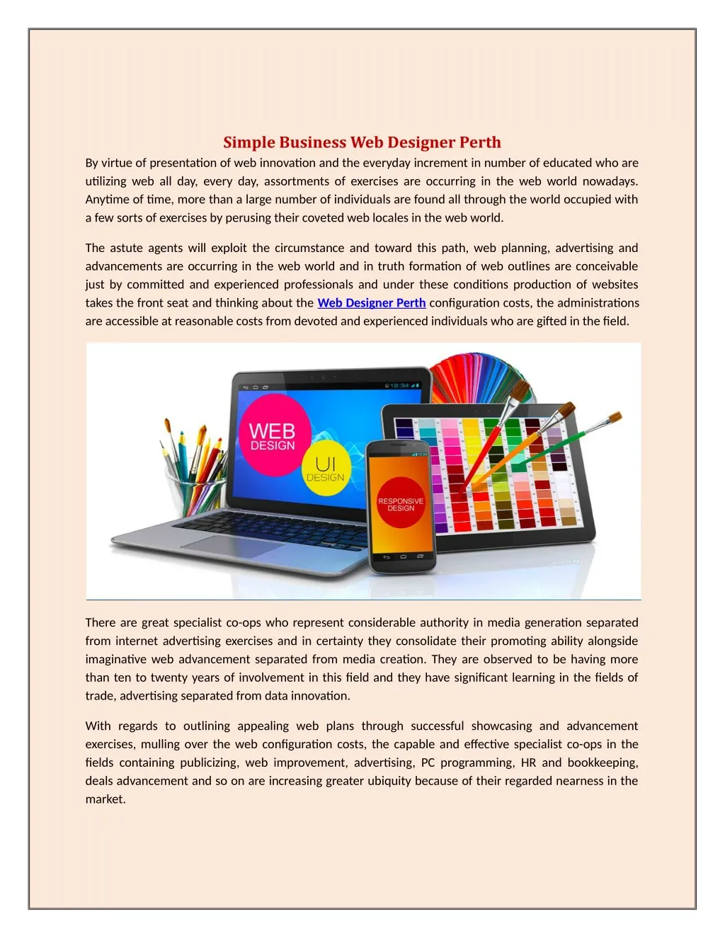 simple business web designer perth by virtue