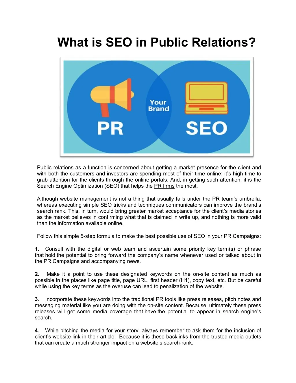what is seo in public relations