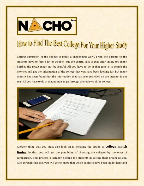 How To Find The Best College For Your Higher Studies
