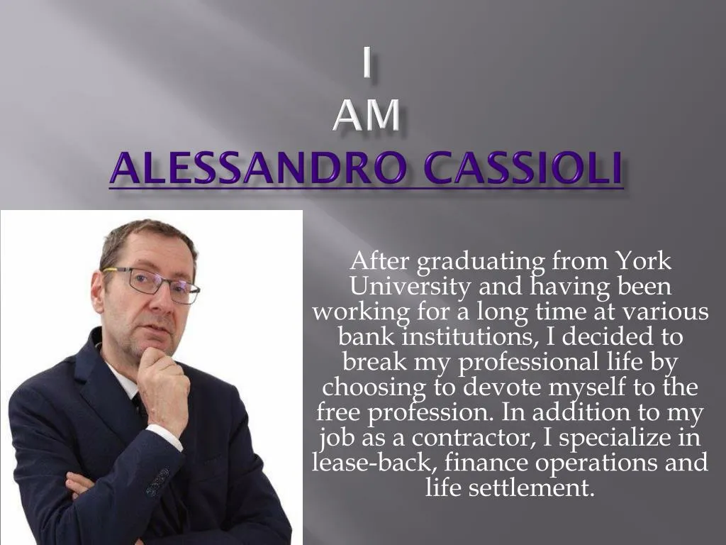 i am alessandro cassioli