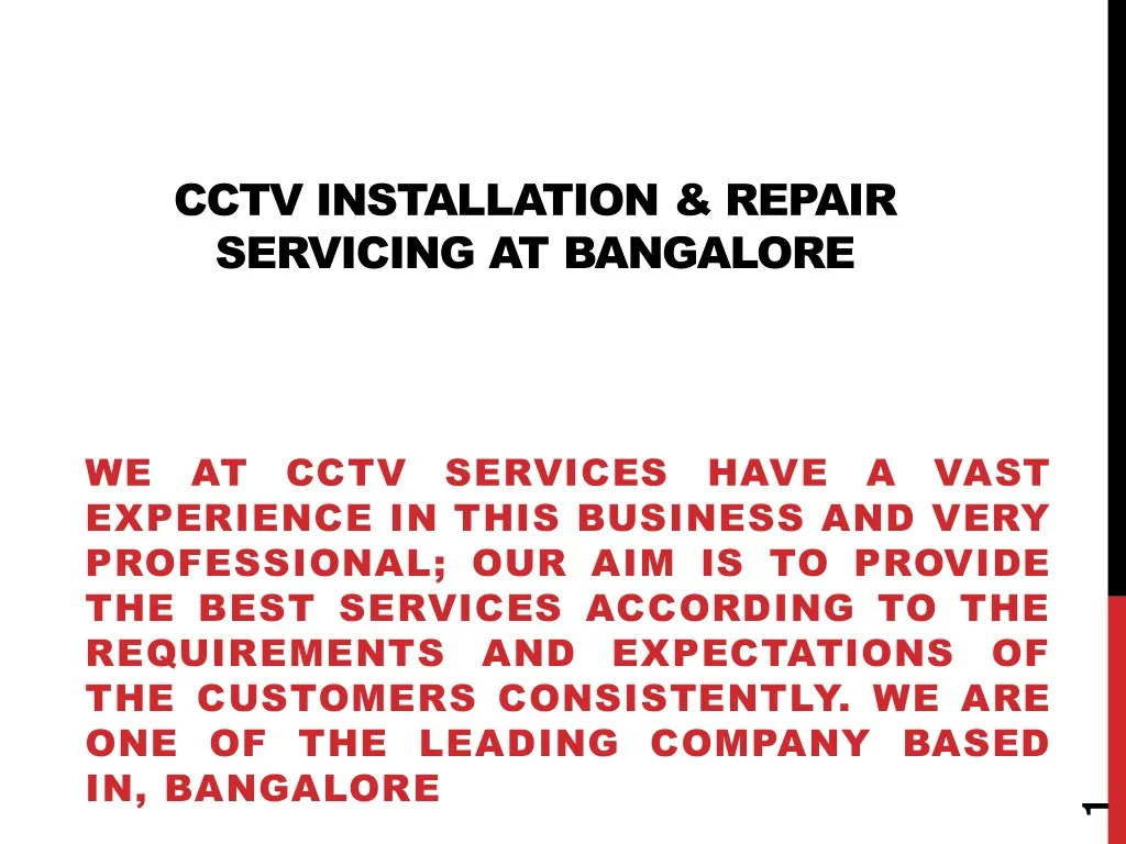 cctv installation repair servicing at bangalore