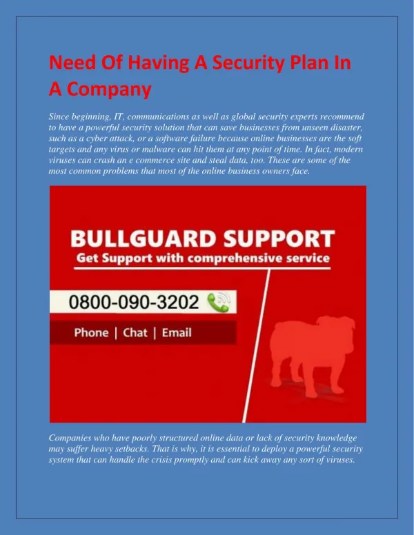 Need Of Having A Security Plan In A Company