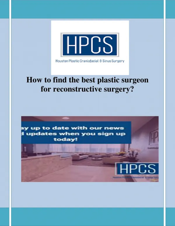 Best Plastic Surgeon for Reconstructive Surgery