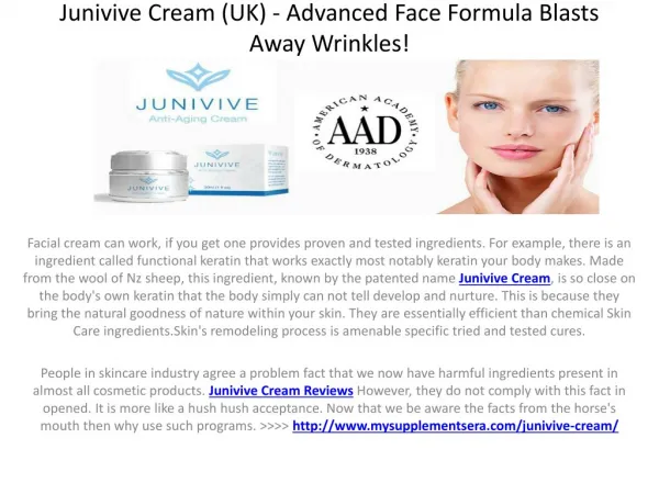 Junivive Cream (UK) - Amazing results, get it free trial!!!