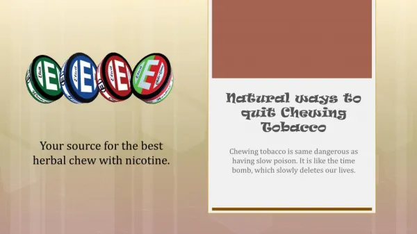 Natural ways to quit Chewing Tobacco