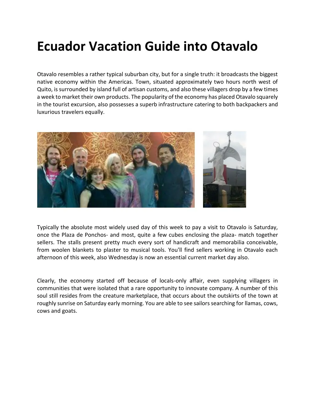 ecuador vacation guide into otavalo