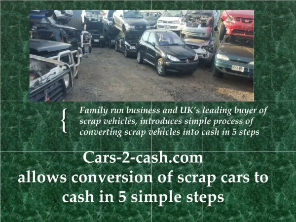 Scrap Cars to Cash in 5 Simple Steps