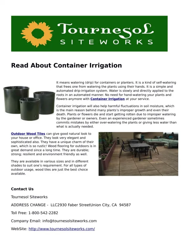 Read About Container Irrigation