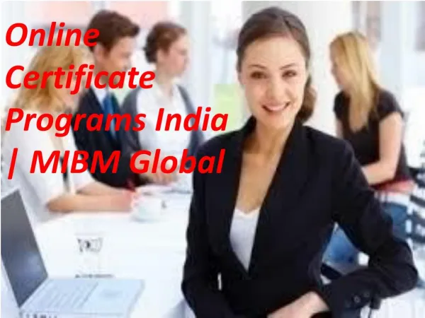 Online Certificate Programs India