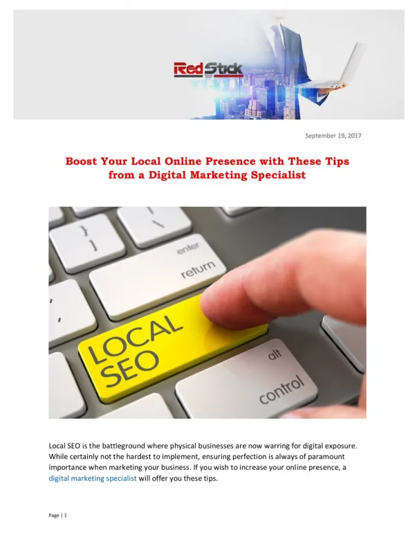 Boost Your Local Online Presence with These Tips from a Digital Marketing Specialist