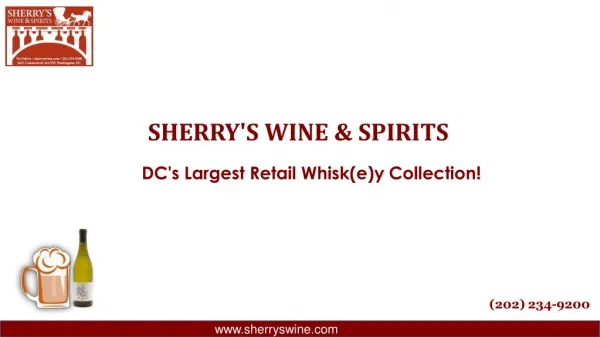 Buy Best wine store at Washington DC | Sherry's Wine and Spirits