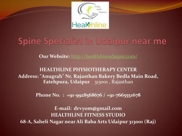 Spine Specialist in Udaipur near me